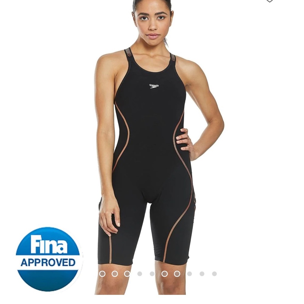 Speedo women’s fastskin LZR pure intent open back knee skin tech suit swimsuit.